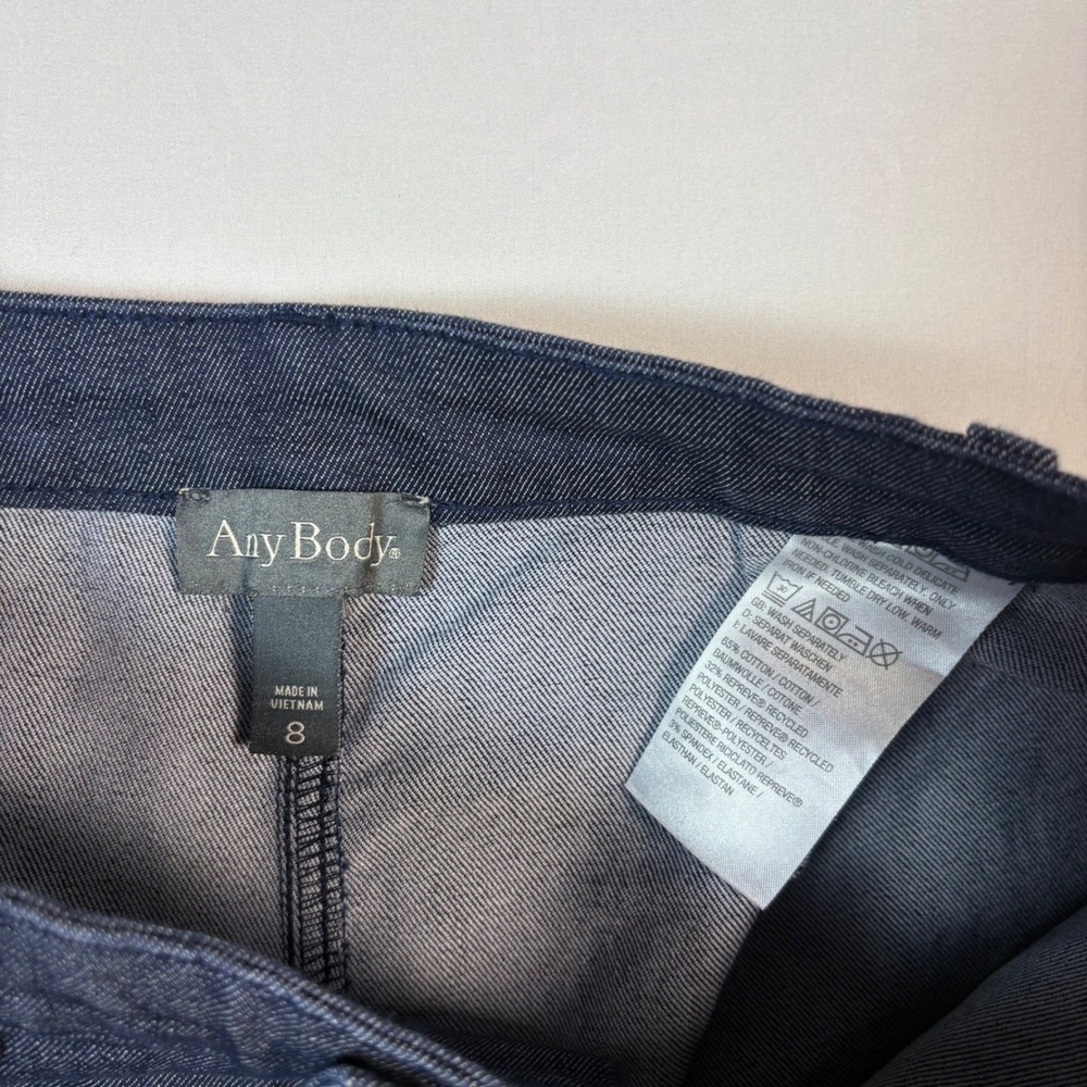AnyBody Womens Dark Wash Straight Leg Denim Pants Blue Patch Pockets Size 10 - Picture 10 of 10